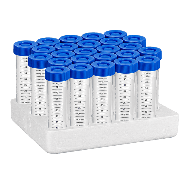 50ml Centrifuge Tube, Plug-seal Cap, PP Tube, Sterile, DNase & RNase free, Conical Bottom, Rack Pack