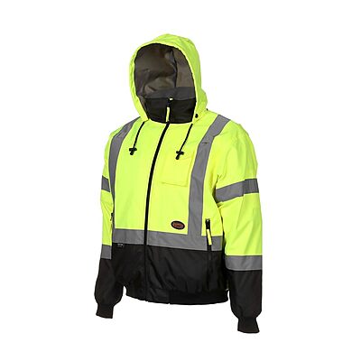 PIONEER Hi Vis Safety Bomber for Men - Waterproof Reflective ANSI Class 3 Winter Jacket