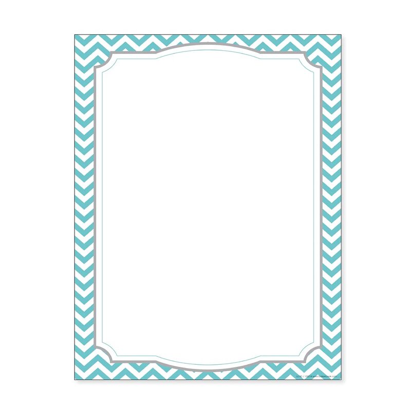 Barker Creek Turquoise Chevron Computer Paper, 8-1/2 x 11 Inches, 50 Sheets