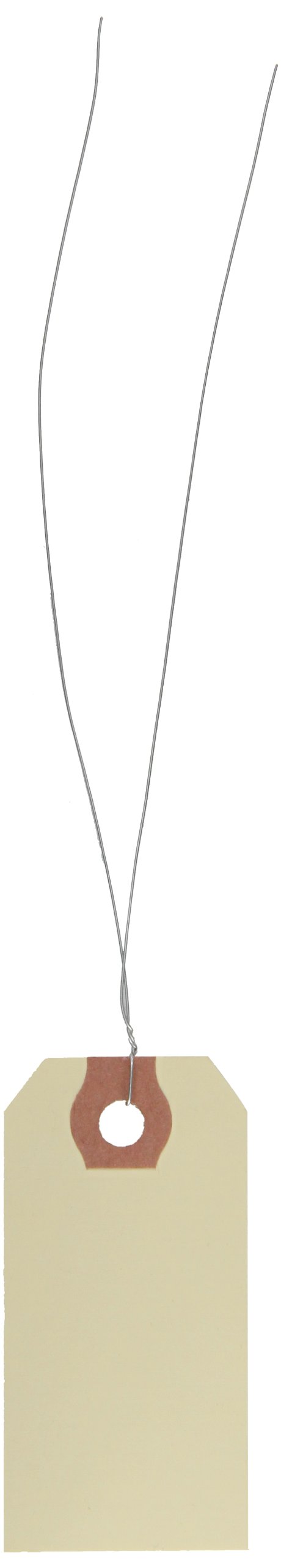 Aviditi 2 3/4" x 1 3/8" Manila Shipping Tags, 13 Pt. 12" Wire, Reinforced Eyelet, Case of 1000 2 3/4" x 1 3/8" Pre-Wired