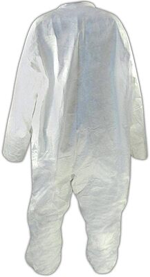 DuPont Tyvek Disposable Coveralls with Zipper Front, 25 Coveralls, White, Size XL, TY120SWH
