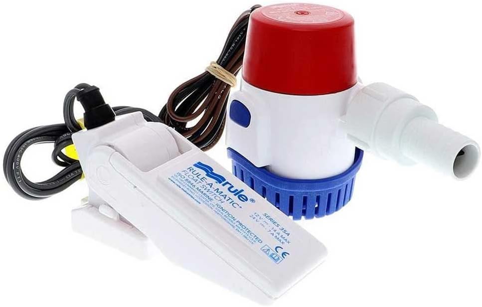 Rule 500 GPH Standard Bilge Pump Kit w/Float Switch - 12V