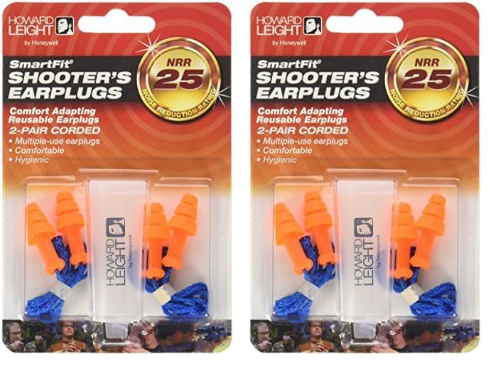 Howard Leight by Honeywell SmartFit Corded Reusable Shooting Earplugs, 2-Pairs (R-01520)