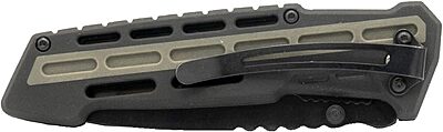 Smith & Wesson M&P AR Overmold 8.2in High Carbon S.S. Folding Knife with 3.5in Serrated Tanto Blade and Rubber Handle for Outdoor Survival and EDC Box