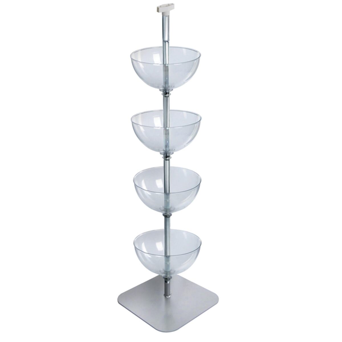 Azar Displays Tiered Bowl Floor Display with Flat Base, 4 Tiers, 14"D, Clear