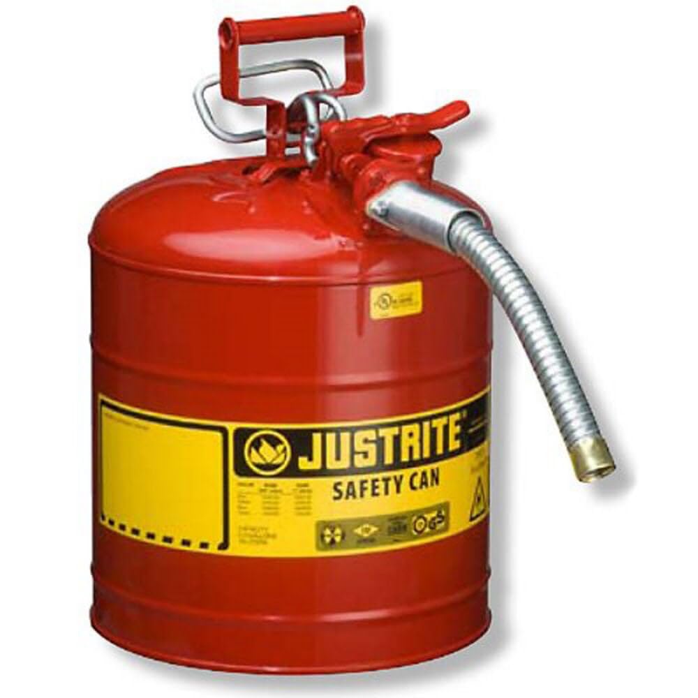 Justrite Type Ii Safety Can - 11-1/2"Dia.X17"H - 5-Gallon Capacity - Red