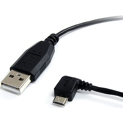 StarTech.com 6 ft. (1.8 m) USB to Micro USB Cable - USB 2.0 A to Left Angle Micro B - Black - Micro USB Cable (UUSBHAUB6LA)