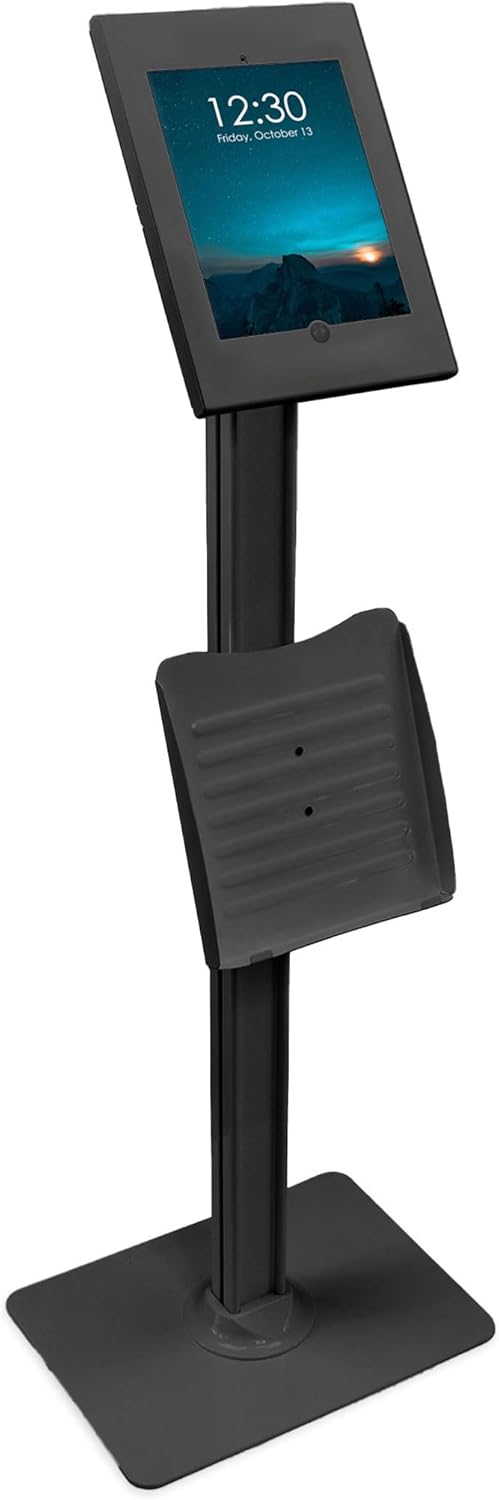 Mount-It! Anti-Theft Floor Stand Compatible with iPad, Contact-Less Universal Lockable Tablet Kiosk