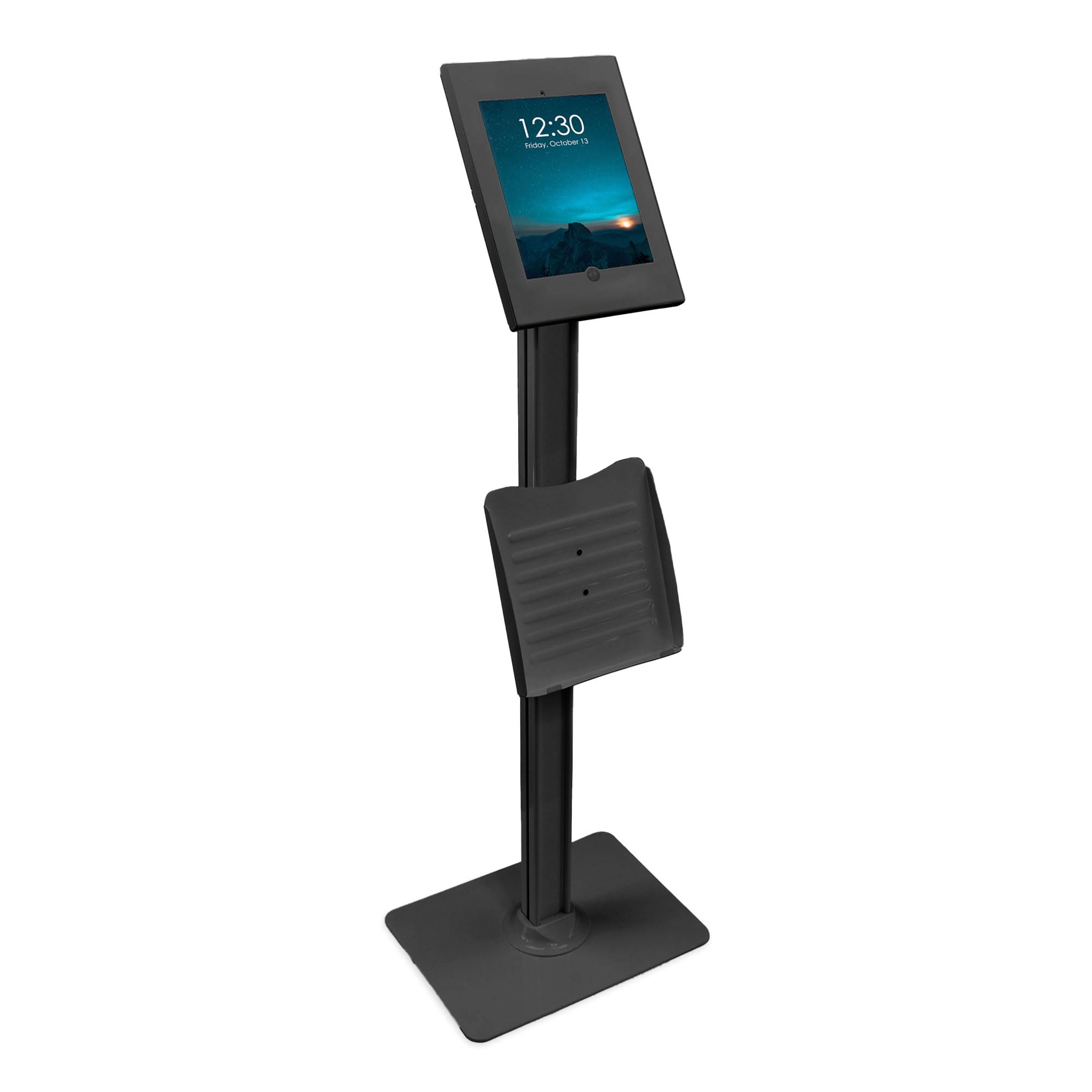 Mount-It! Anti-Theft Floor Stand Compatible with iPad, Contact-Less Universal Lockable Tablet Kiosk
