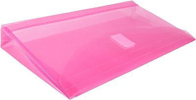 JAM PAPER Plastic Booklet Envelopes with Hook & Loop Closure - Pack of 12