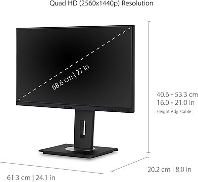 VIEWSONIC Docking Monitor with USB-C, Ethernet and Ergonomic Stand