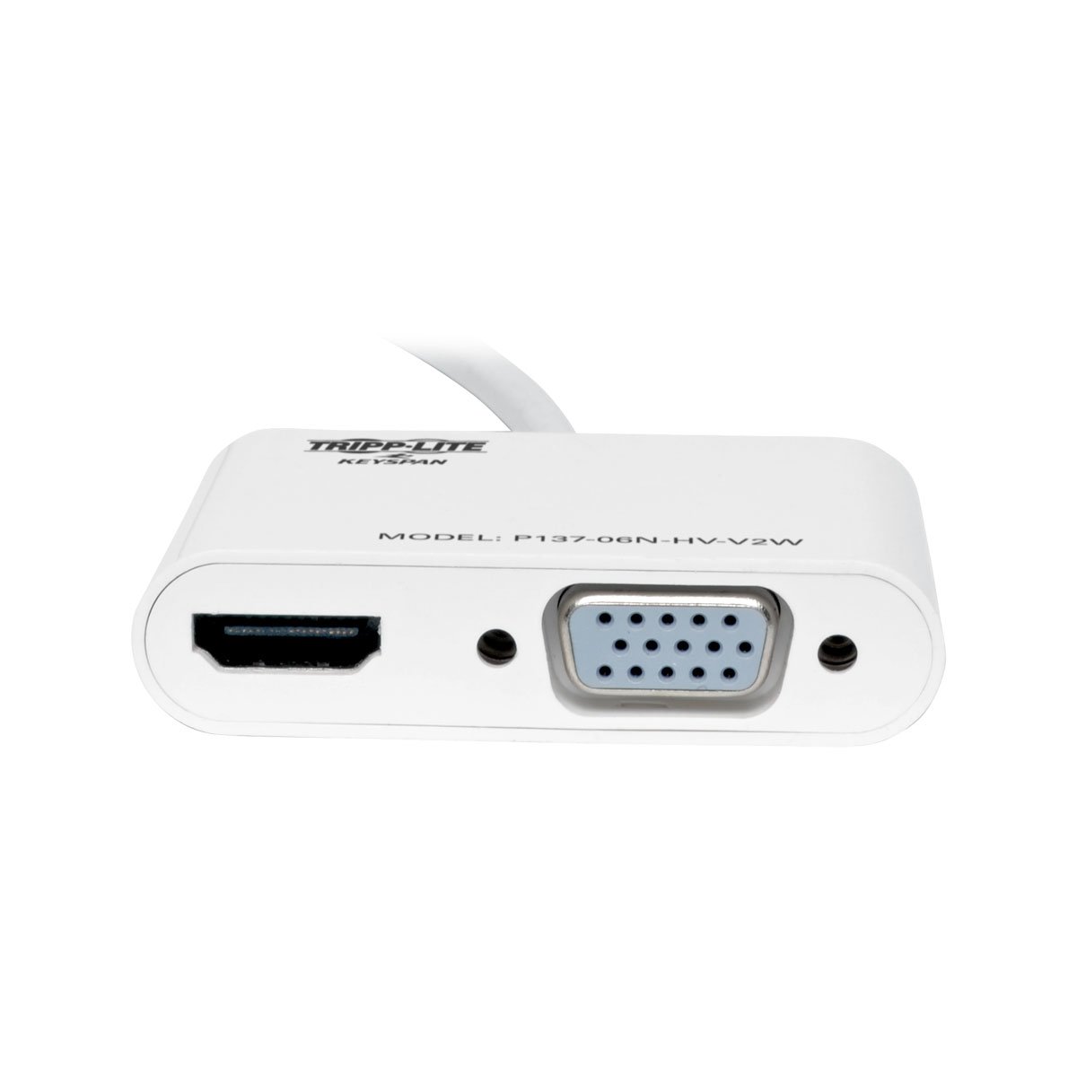 Tripp Lite Mini DisplayPort 1.2 to HDMI/VGA Adapter Converter, 6in, White (P137-06N-HV-V2W)