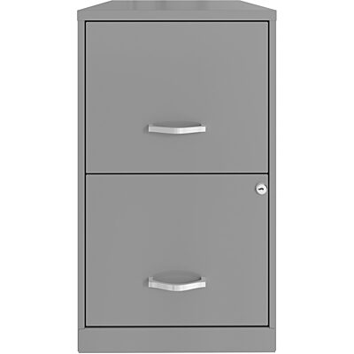 Realspace SOHO Smart 18inD Vertical 2-Drawer File Cabinet, Silver