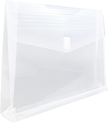 JAM PAPER Plastic Booklet Expansion Envelopes with Hook & Loop Closure - Letter