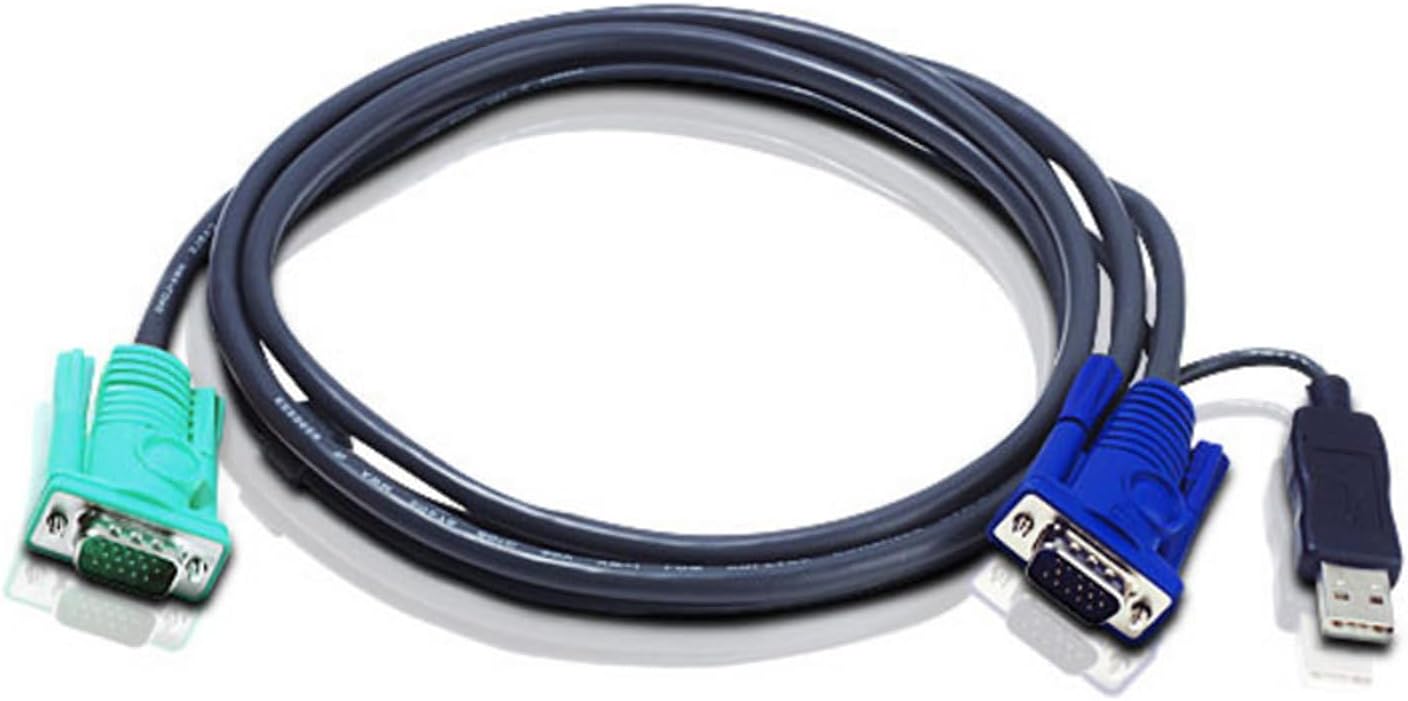 ATEN USB KVM Cable - SPHD15 to VGA & USB A 2L5202U, 6 Feet
