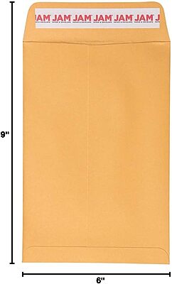 JAM PAPER Open End Catalog Envelopes with Peel & Seal - Brown Kraft Manila