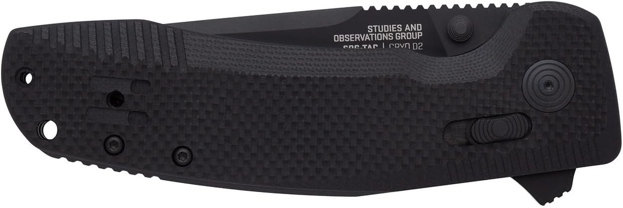 SOG-TAC XR Professional Partially Serrated Tactical Folding Knife | 3.4" D2 Tool Steel Blade Ultra-Grip G10 Handle