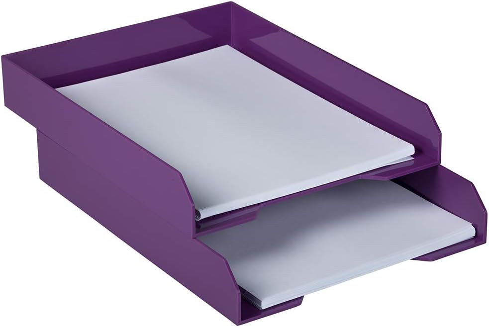 JAM PAPER Stackable Paper Tray - Desktop Document & File Organizer