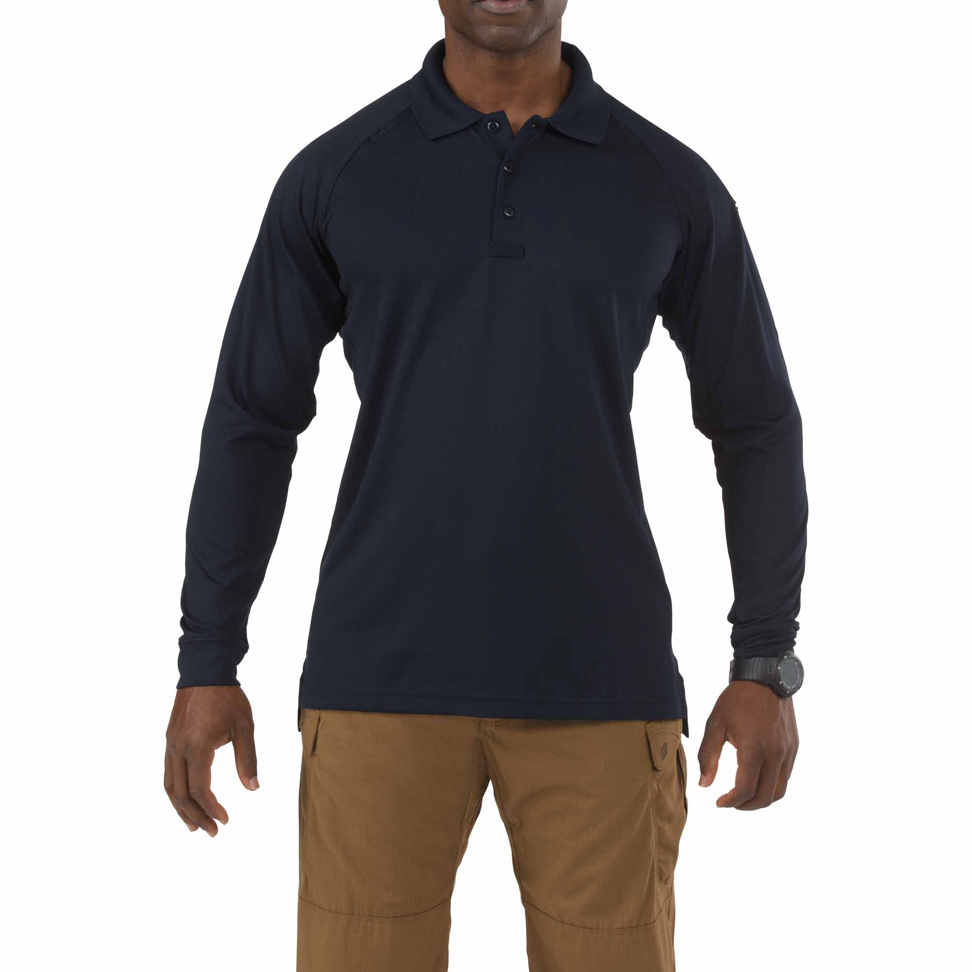 5.11 Tactical Men's Performance Long Sleeve Work Polo, 100% Polyester, Style 72049/72049T