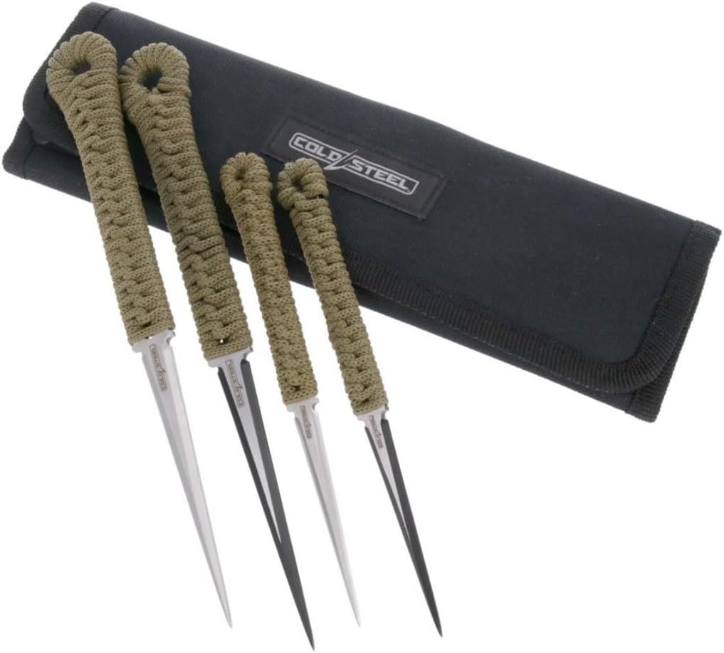 COLD STEEL Throwing Spikes / 2.5" & 3.5" Blades / 420SS / Nylon Sheath Pouch (4 Pack)