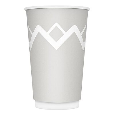 Highmark Insulated Hot Cups, 16 Oz, 42% Recycled, Gray/White, Pack Of 50