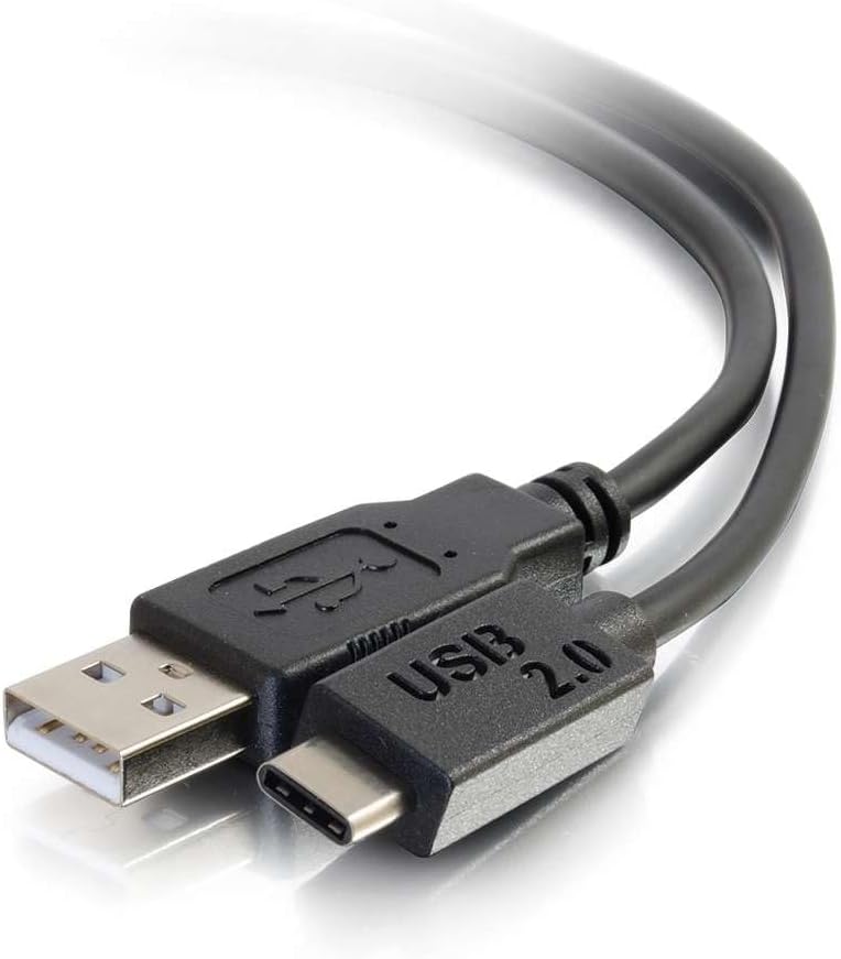 C2G Legrand USB 2.0 Cable, USB C to A Cable, Black Data Transfer Cable, 1.82 Meters (6 Feet) C2G USB Cable, 1 Count