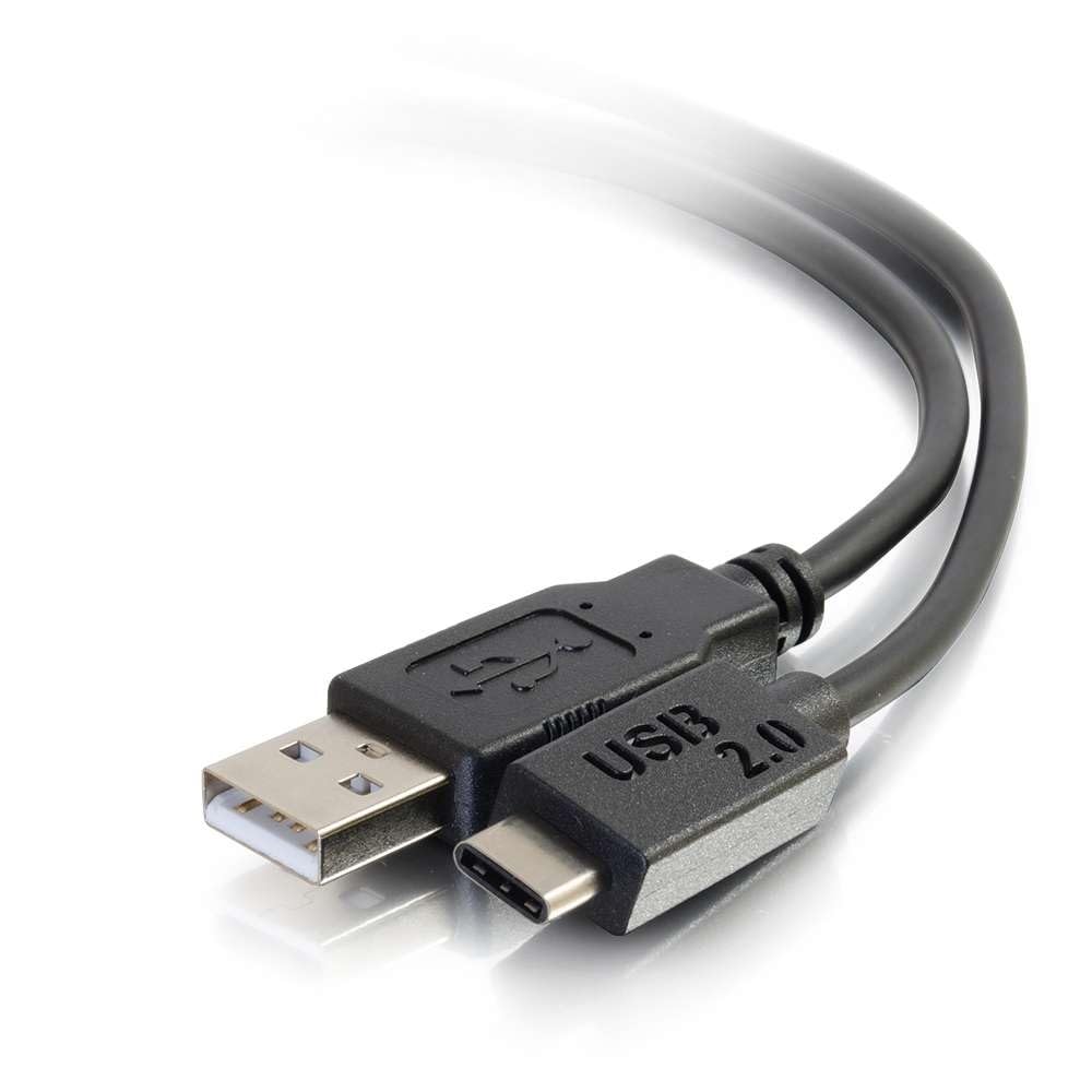 C2G Legrand USB 2.0 Cable, USB C to A Cable, Black Data Transfer Cable, 1.82 Meters (6 Feet) C2G USB Cable, 1 Count
