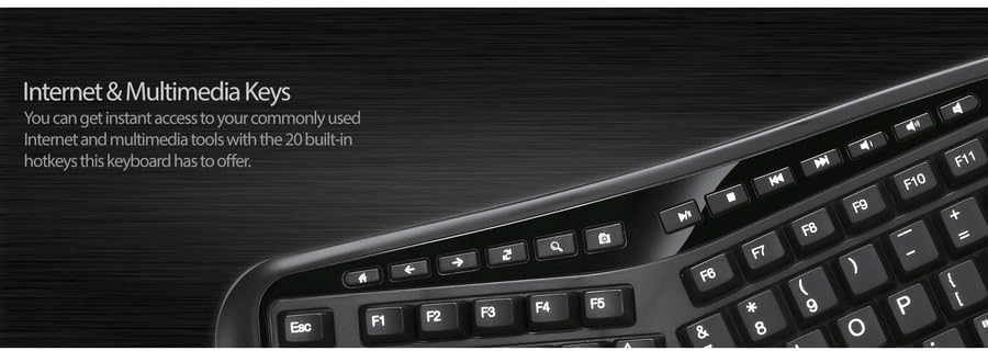 TruForm AKB-150SB-TAA Desktop Ergonomic Smart Card Reader Keyboard (TAA Compliant), Black