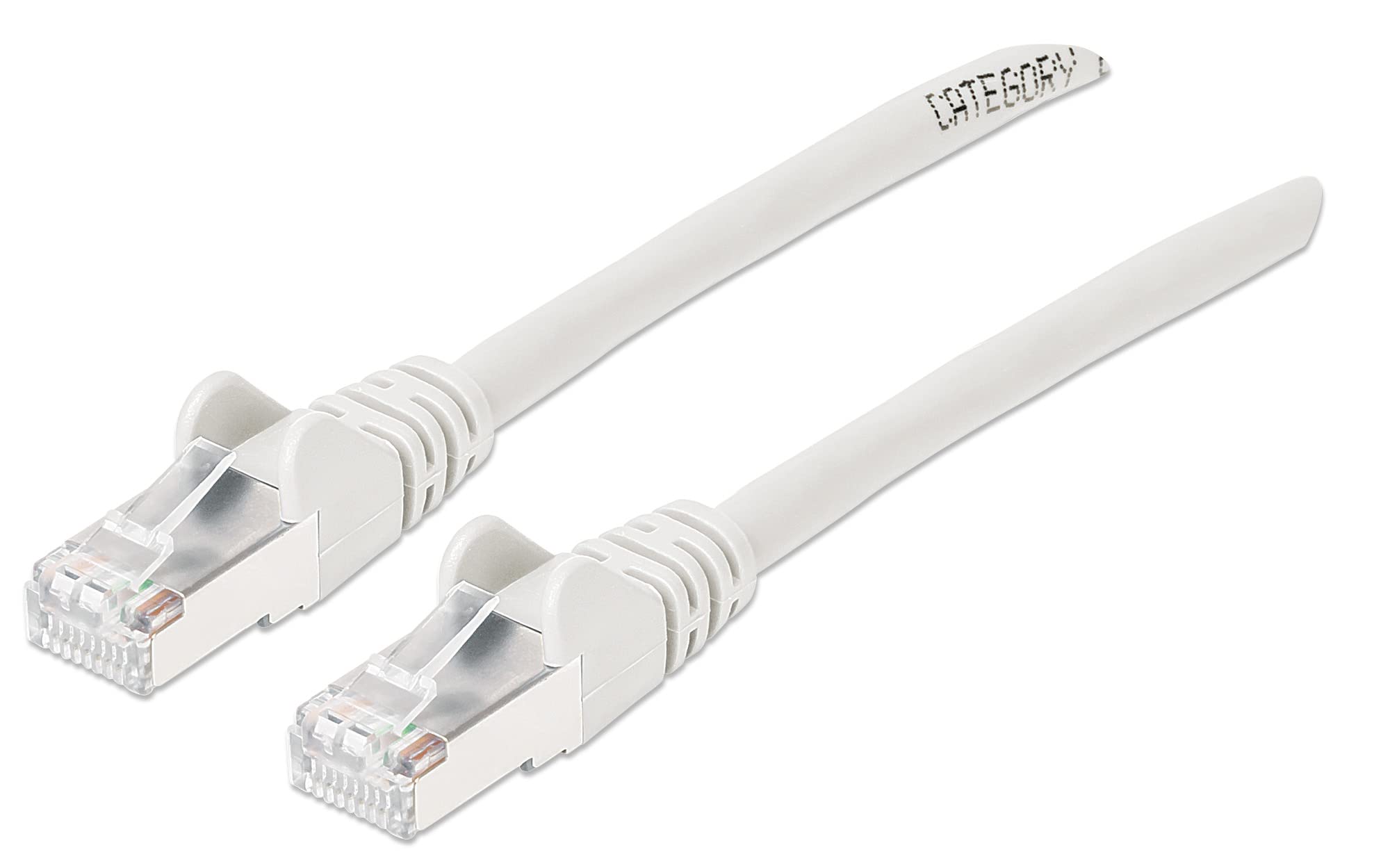 INTELLINET Cat6a Ethernet Network Patch Cable — RJ45 to RJ45, 10G, 26 AWG, Gold-Plated, Snagless Boot