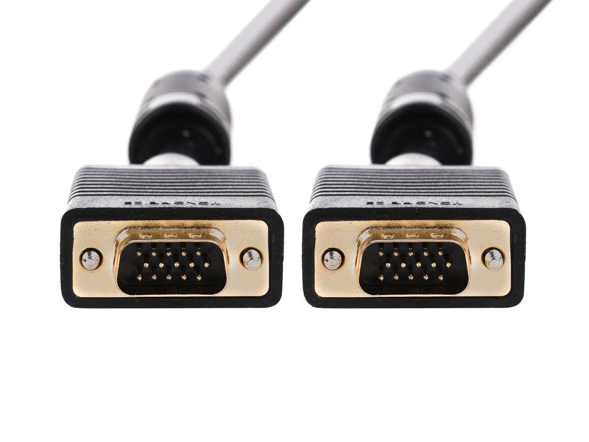 MONOPRICE Super VGA (SVGA) Monitor Cable - DE-15 Male to Male, Gold-Plated with Ferrites