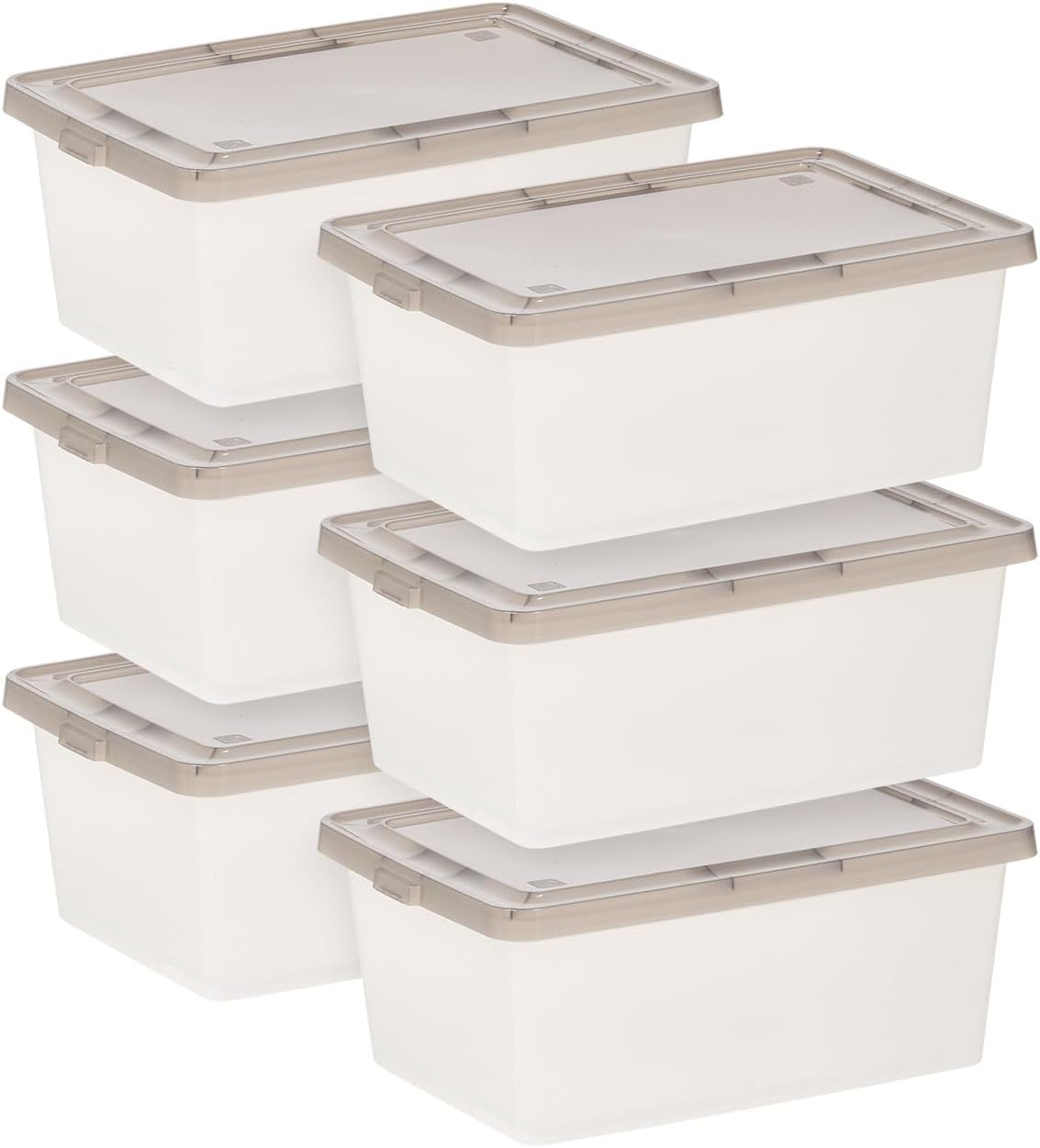 IRIS USA 14.5 Quart Snap Top Plastic Storage Box, 6 Pack