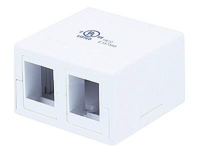 Monoprice Keystone Jack Surface Mount Box - UL Listed, 2-Port, Jacks Not Included, TAA, No Logo, White