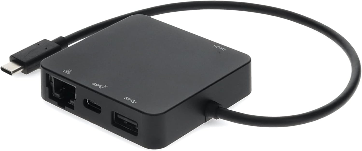 ADDON USB-C MALE TO USB 3.1 (C), HDMI 4K, USB 3.1 GEN 2 (A), AND RJ-45 TRAVEL DO