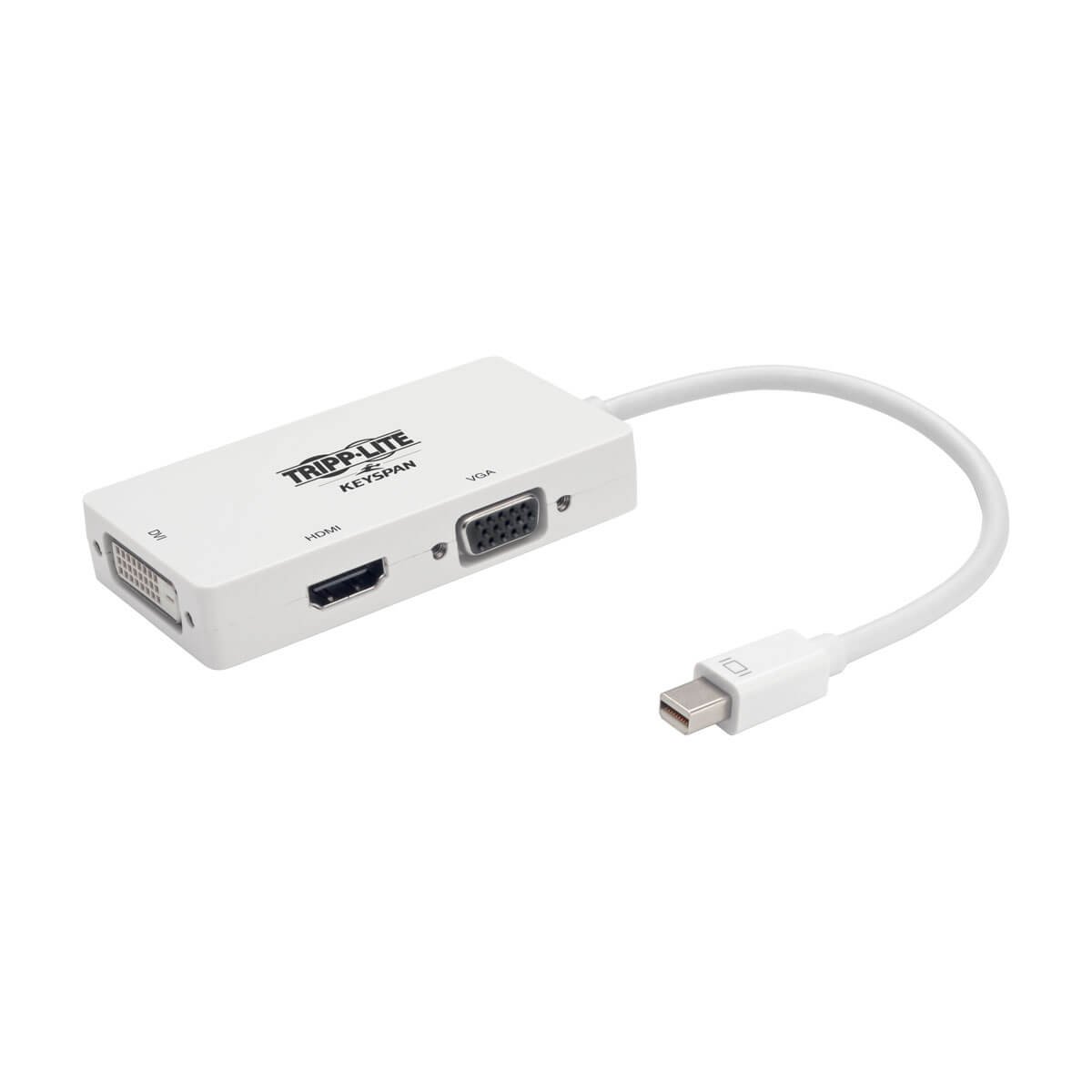 Eaton Tripp Lite Series Keyspan Mini DisplayPort to VGA/DVI/HDMI All-in-One Converter Adapter, Thunderbolt 1/2, 1080p