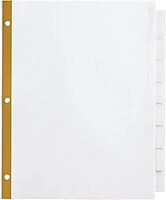 Office Depot Brand Insertable Dividers with Big Tabs, White, Clear Tabs, Set of 8