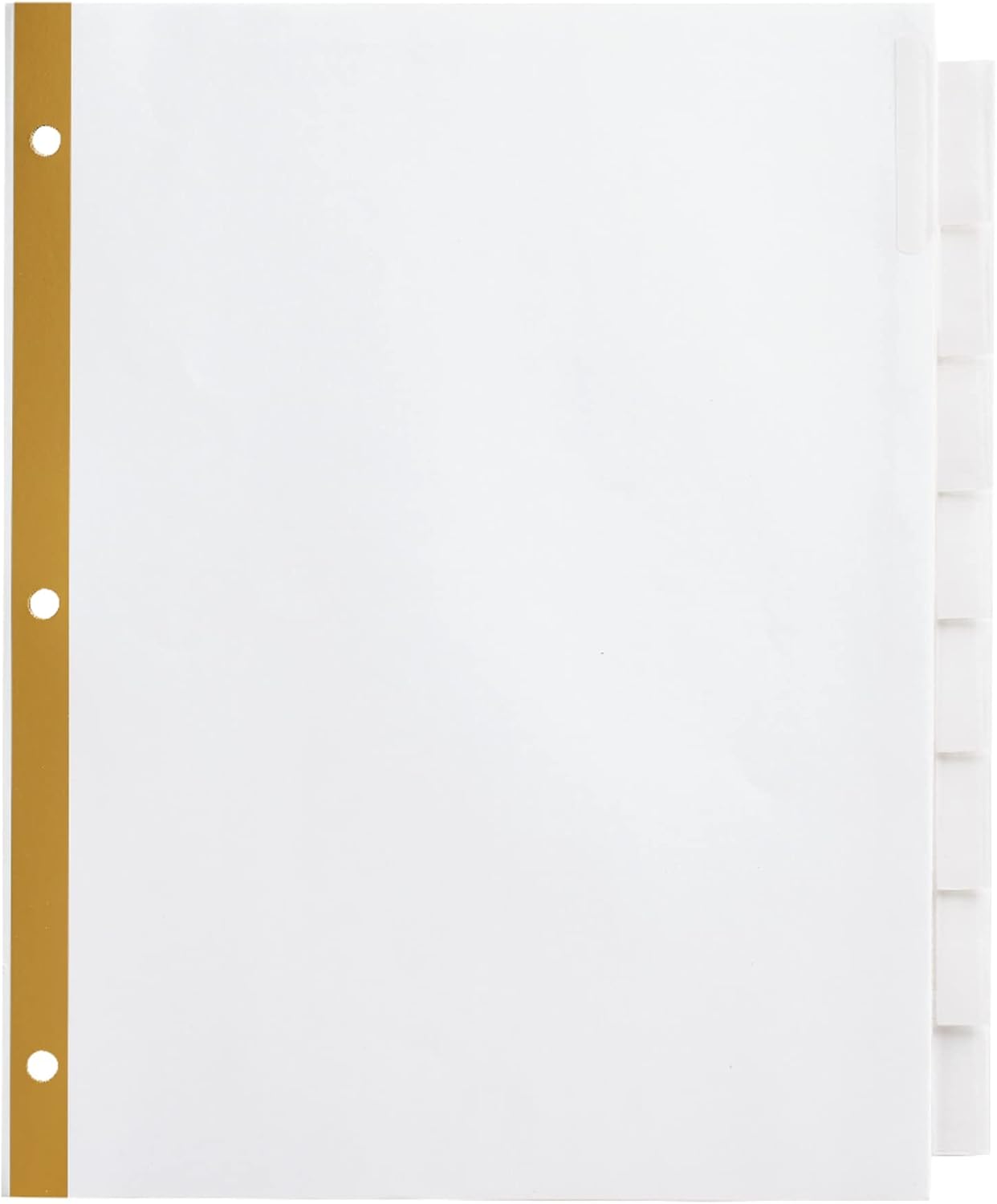 Office Depot Brand Insertable Dividers with Big Tabs, White, Clear Tabs, Set of 8