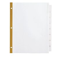 Office Depot Brand Insertable Dividers with Big Tabs, White, Clear Tabs, Set of 8
