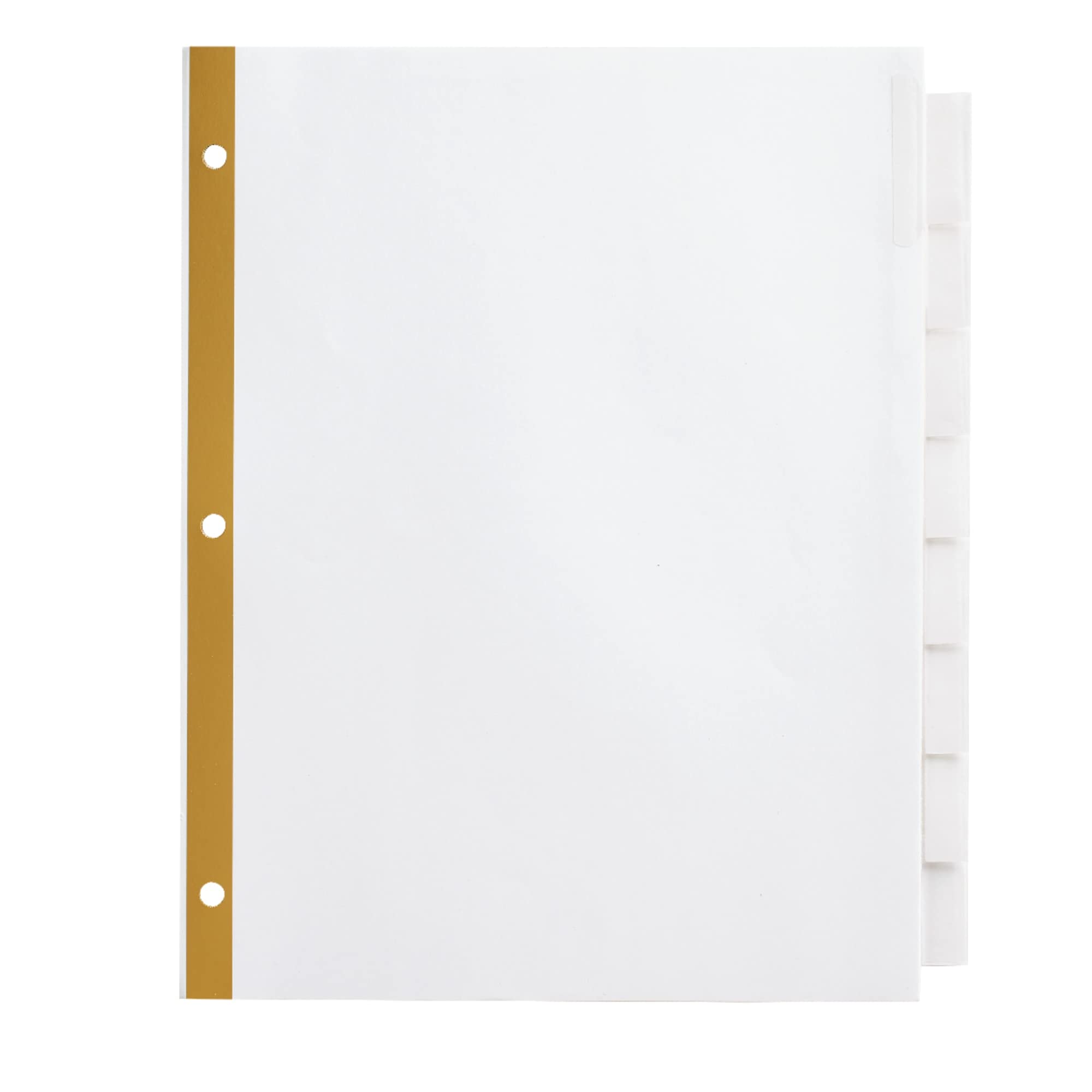 Office Depot Brand Insertable Dividers with Big Tabs, White, Clear Tabs, Set of 8