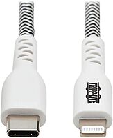Tripp Lite Apple MFI Certified Cable, Lightning to USB-C Sync Charge Cord, Heavy-Duty Aramid Fiber, 3 ft. (M102-003-HD)