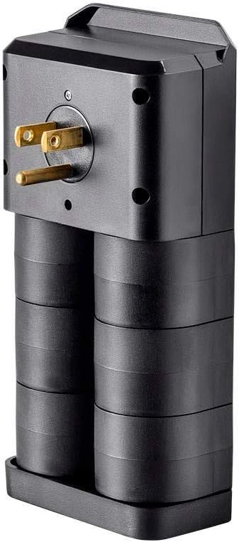 Monoprice 115876 6 Outlet Rotating Power Surge Protector Wall Tap - Black | UL Rated 2