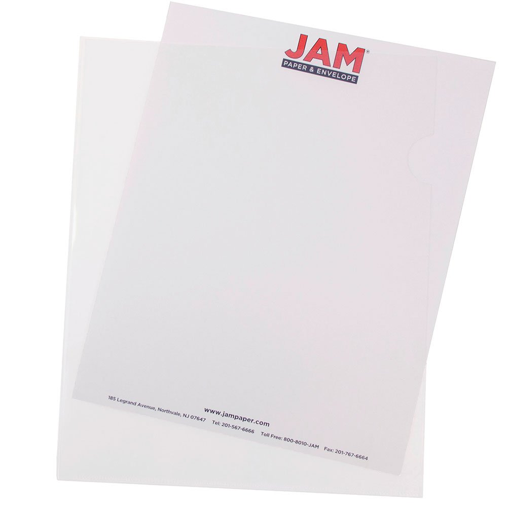 JAM PAPER Plastic Sleeves - Letter Size - 9 x 11 1/2 - Pack of 12