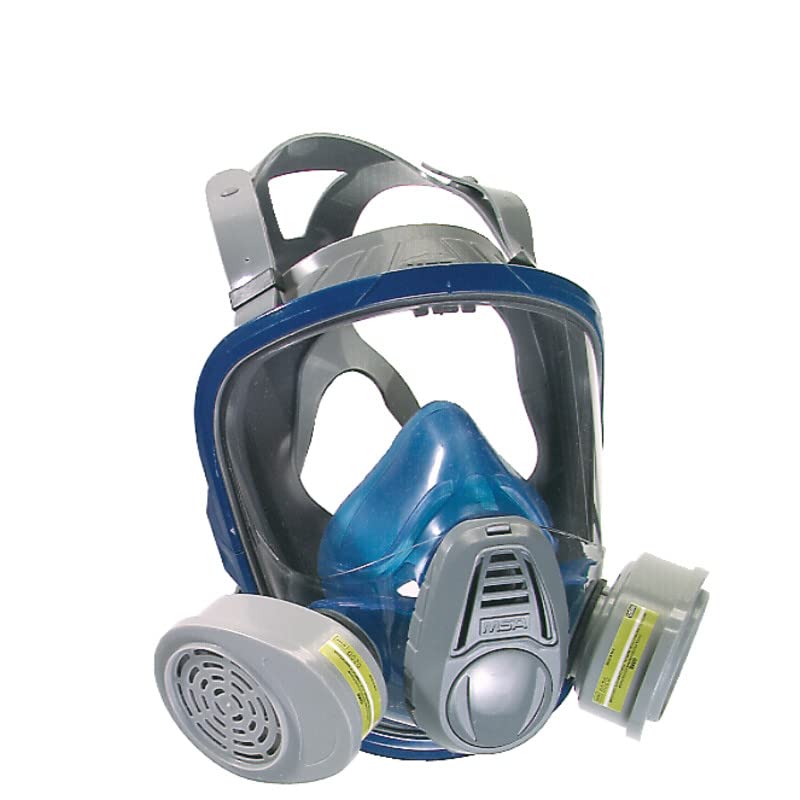 MSA 10028995 Advantage 3200 Series Full-Facepiece Respirator - Size: Medium, Harness Style: Rubber, Twin-Port