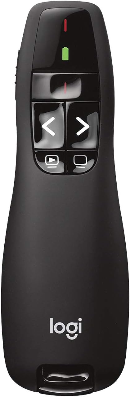 Logitech Wireless Presenter R400, PowerPoint Clicker with Laser Pointer