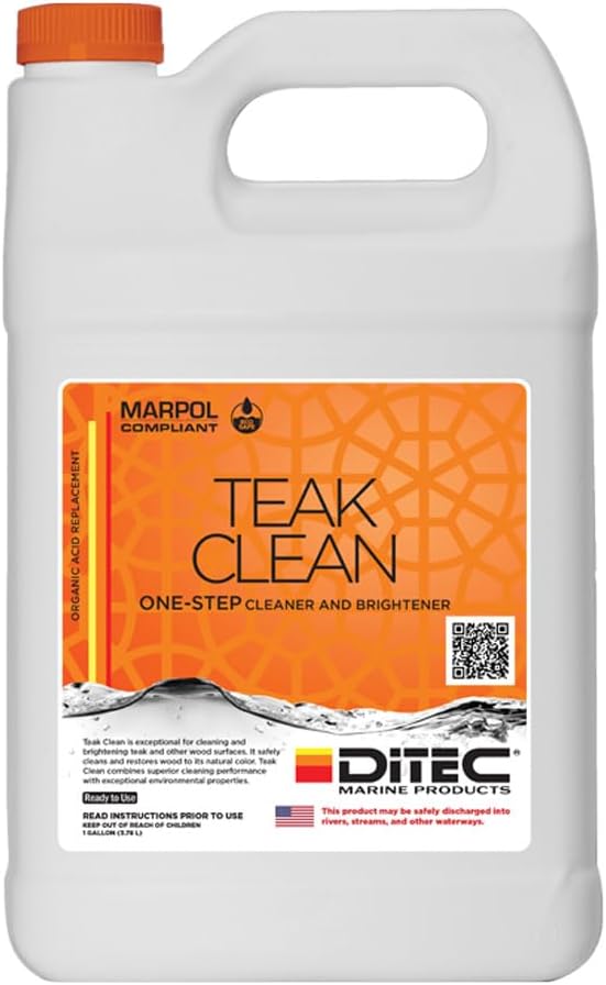 TEAK CLEAN - Environmentally Friendly Alternative To Phosphoric Acid or other Caustic Cleaners, 1 Gallon