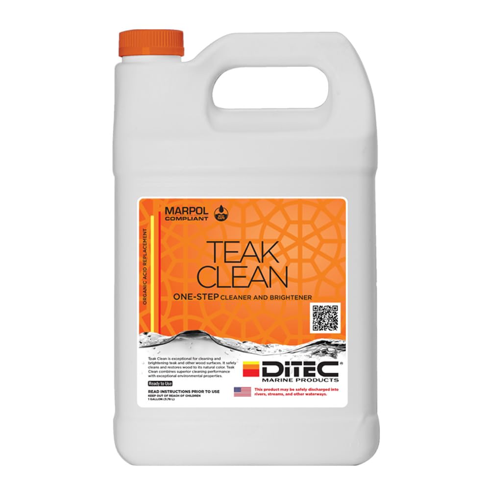 TEAK CLEAN - Environmentally Friendly Alternative To Phosphoric Acid or other Caustic Cleaners, 1 Gallon