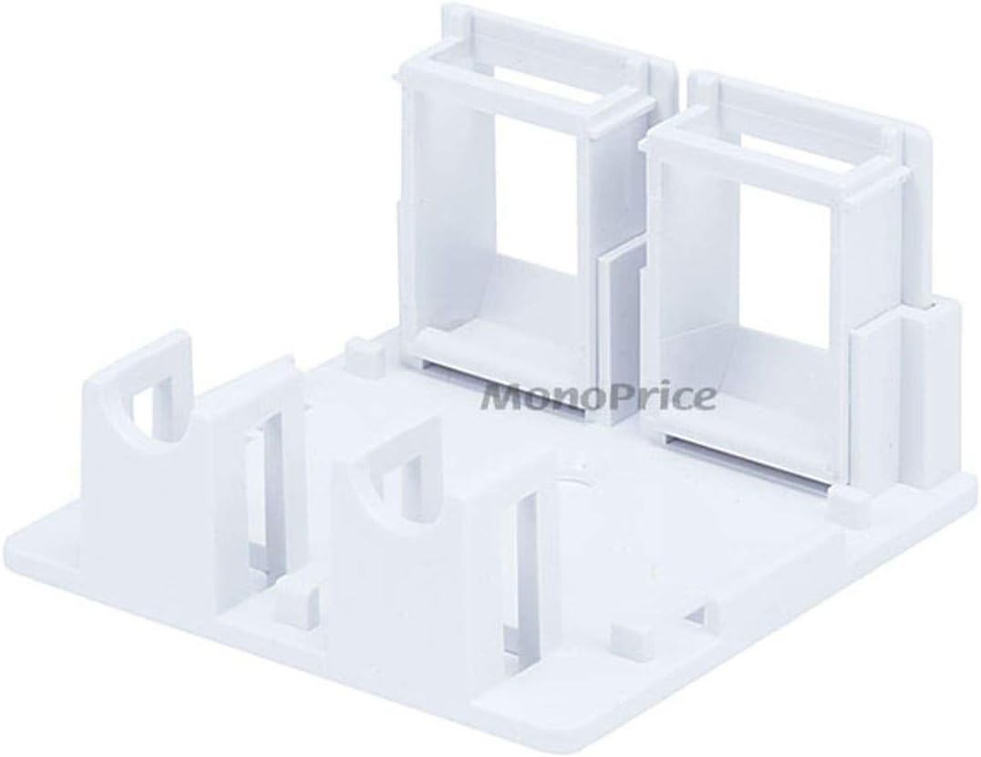 Monoprice Keystone Jack Surface Mount Box - UL Listed, 2-Port, Jacks Not Included, TAA, No Logo, White