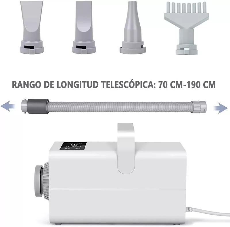 Secadora para Perro de Pelo Profesional con Visualización LED,