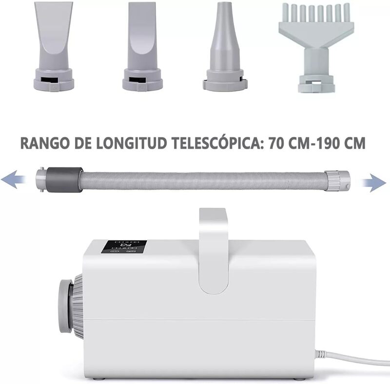 Secadora para Perro de Pelo Profesional con Visualización LED,