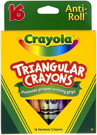Crayola Triangular Crayons, Large Size, Assorted Colors, 8 Crayons Per Box, Set Of 12 Boxes