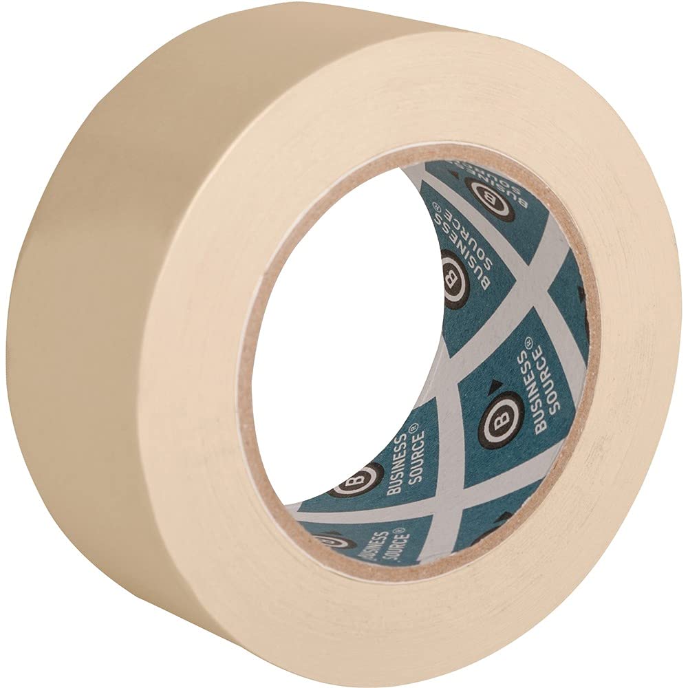 Business Source Utility-purpose Masking Tape - 60 yd x 2in- 3in Core - Tan - Crepe Paper Backing - - 16462